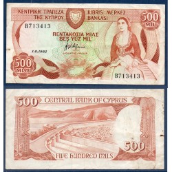 Chypre Pick N°45a, TTB Billet de banque de 500 Mils 1982