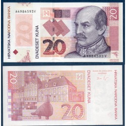 Croatie Pick N°44, Billet de banque de 20 Kuna 2014
