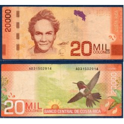 Costa Rica Pick N°278a, Billet de banque de 20000 colones 2009