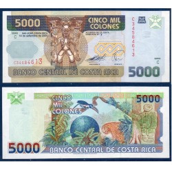 Costa Rica Pick N°268Ab, neuf Billet de banque de 5000 colones 2005