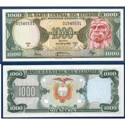 Equateur Pick N°120b, neuf Billet de banque de 1000 Sucres 1980-1982