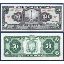 Equateur Pick N°111a, Spl Billet de banque de 50 Sucres 1976