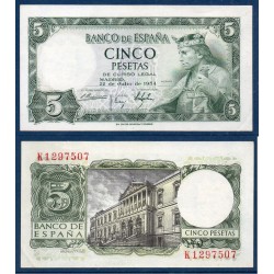 Espagne Pick N°146a, Spl Billet de banque de 5 pesetas 1954