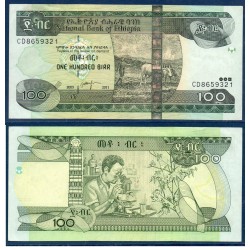 Ethiopie Pick N°52e, Billet de banque de 100 Birr 2011