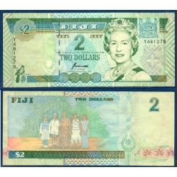 Fidji Pick N°96a, Billet de banque de 2 Dollars 1996