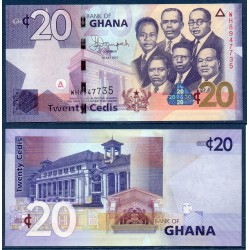 Ghana Pick N°40f, Billet de banque de 20 Cedis 2015