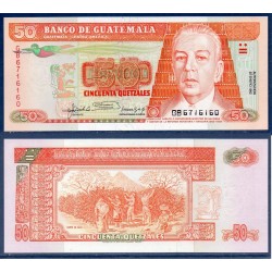 Guatemala Pick N°77c, Neuf Billet de banque de 50 Quetzales 1992