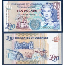 Guernesey Pick N°57a, Billet de banque de 10 livres 1995-2015