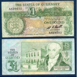 Guernesey Pick N°48a TB Billet de banque de 1 livre 1980