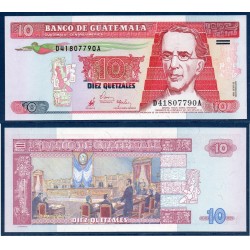 Guatemala Pick N°101, Billet de banque de 10 Quetzales 1998