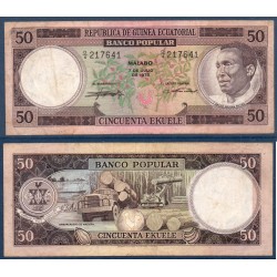 Guinée Equatoriale Pick N°5, TB Billet de banque de 50 Ekuele 1975