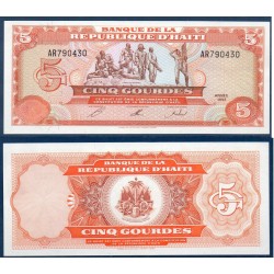 Haïti Pick N°261a, Billet de banque de 5 Gourdes 1992