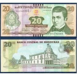 Honduras Pick N°100b, Billet de banque de 20 Lempiras 2014