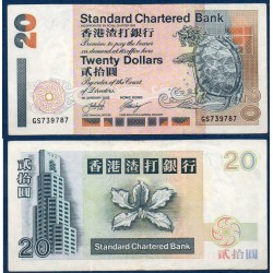 Hong Kong Pick N°285d, TTB Billet de banque de 20 dollars 2002