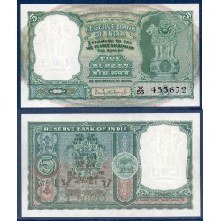 Inde Pick N°36a, Spl Billet de banque de 5 Ruppes 1962-1967 plaque A