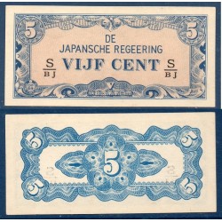 Inde Néerlandaise Pick N°120c, Billet de banque de 5 Cent 1942