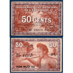 Indochine Pick N°87d, Billet de banque de 50 centimes 1939