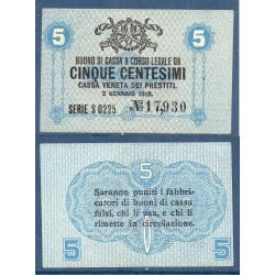 Italie Pick N°M1, Billet de banque de 5 centesimi 1918