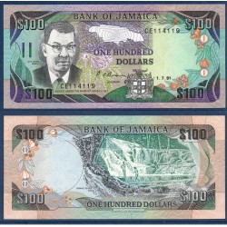 Jamaique Pick N°75a, Billet de banque de 100 dollars 1991