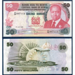 Kenya Pick N°22b, TTB Billet de banque de 50 Shillings 1985
