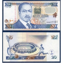 Kenya Pick N°35c, Billet de banque de 20 Shillings 1998