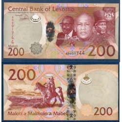 Lesotho Pick N°25 Billet de banque de 200 Maloti 2015