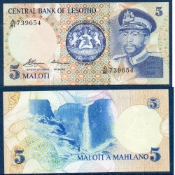 Lesotho Pick N°5a, Billet de banque de 5 Maloti 1981
