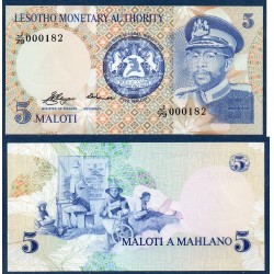 Lesotho Pick N°2a, Billet de banque de 5 Maloti 1979