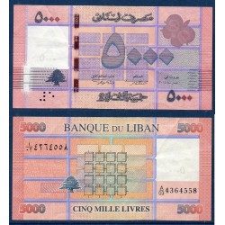 Liban Pick N°91b, Billet de banque de 5000 Livres 2014