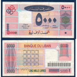 Liban Pick N°79, TTB Billet de banque de 5000 Livres 2001