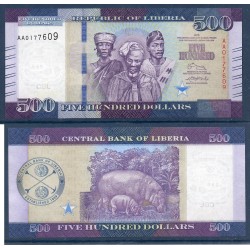 Liberia Pick N°36a, Billet de banque de 500 Dollars 2016
