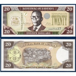Liberia Pick N°28c, Billet de banque de 20 Dollars 2006