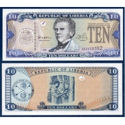 Liberia Pick N°22, Billet de banque de 10 Dollars 1999