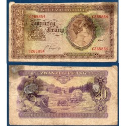 Luxembourg Pick N°45, AB Billet de banque de 20 Francs 1944