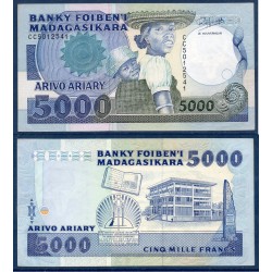 Madagascar Pick N°73b, Spl Billet de banque de 5000 Francs - 1000 ariary 1988-1993