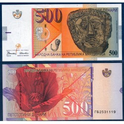 Macedoine Pick N°17a, Billet de banque de 500 Denari 1996
