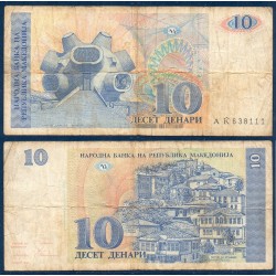 Macedoine Pick N°9a, TB Billet de banque de 10 Denar 1993
