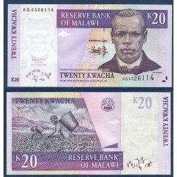 Malawi Pick N°52b, Billet de banque de 20 kwatcha 2006