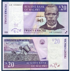 Malawi Pick N°38a, Billet de banque de 20 kwatcha 1997