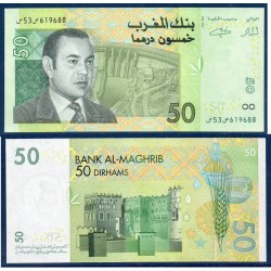 Maroc Pick N°69a, neuf Billet de banque de 50 Dirhams 2002