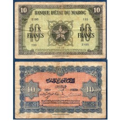 Maroc Pick N°25, Billet de banque de 10 francs 1.5.1943