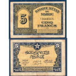 Maroc Pick N°24, Billet de banque de 5 francs 1.8.1943