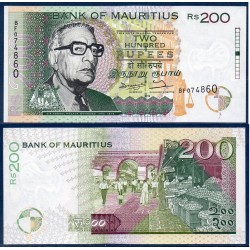 Maurice Pick N°45, Billet de banque de 200 Rupees 1998