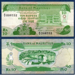 Maurice Pick N°35a, TTB Billet de banque de 10 Rupees 1985