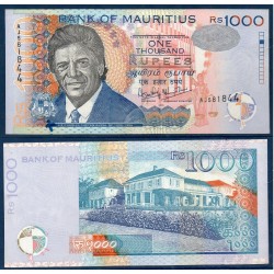 Maurice Pick N°54b, neuf tache Billet de banque de 1000 Rupees 2001