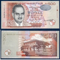 Maurice Pick N°53b, neuf Billet de banque de 500 Rupees 2001