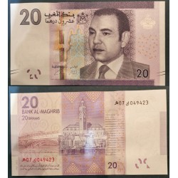 Maroc Pick N°74, neuf Billet de banque de 20 Dirhams 2013