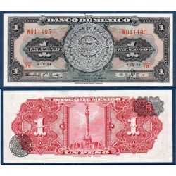 Mexique Pick N°56b, Billet de banque de Banque de 1 peso 8.9.1954