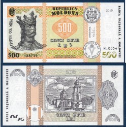 Moldavie Pick N°27, Billet de Banque de 500 Lei 2015
