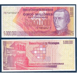 Nicaragua Pick N°165, Billet de Banque de 5000000 Cordobas 1990